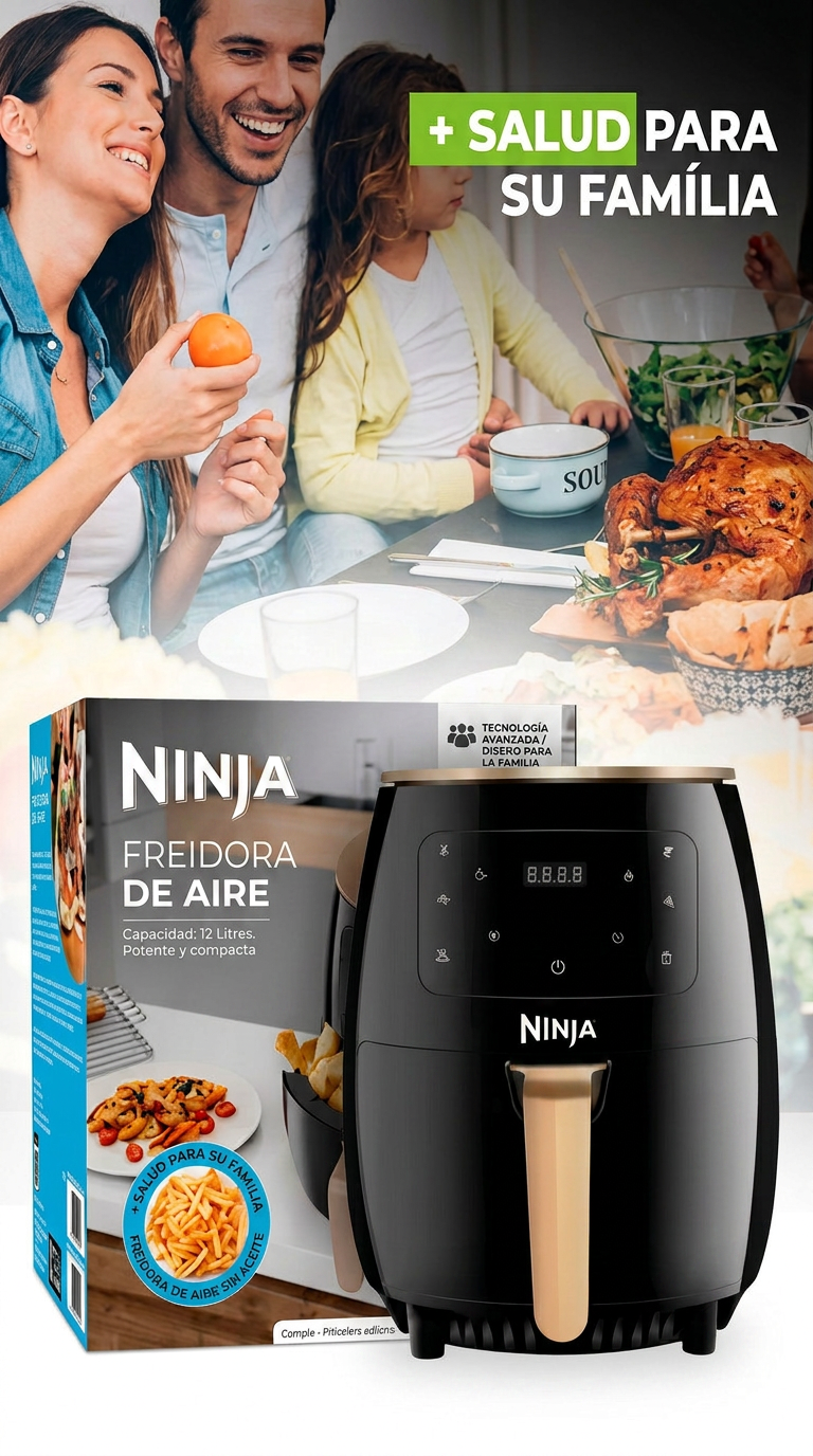 Freidora de Aire Ninja 12L Extra Grande Promoción Copa del Mundo